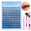Picture of Natural Lash Clusters Kit Wispy Lash Extension Kit C Curl Eyelash Extension Kit Individual Lashes Cluster Eyelash Extensions Kit 8-16MM Eyelash Clusters with Bond and Seal and Tweezers by TNFVLONEINS
