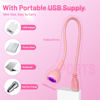 Picture of AORAEM UV LED Nail Lamp, 3W Portable Duck Neck UV Nail Lamps Dryer Gel Polish Curing Light with Pink Gooseneck for Gel Nails Tips USB Plug Play Nails Salon and Home DIY