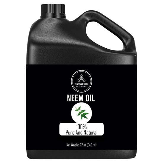 Picture of Naturevibe Botanicals Neem Oil 32 Ounces | 100% Pure and Natural | Great for Skin Care and Hair Care