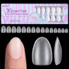 Picture of Extra Short Almond Nail Tips - BTArtbox XCOATTIPS Gel Nail Tips Natural with Tip Primer Cover, Pre-shaped Full Matte Oval Gel Press On Nails Clear Soft Fake Nails for Valentines Day Gifts