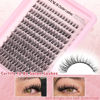 Picture of Goddvenus Lash Clusters Kit Wispy Lash Extension Kit Waterproof Lashes Clusters DIY Eyelash Clusters Kit with Natural Individual Eyelashes, Lashes Glue Bond and Seal and Lash Tweezers (D Curl 192pcs)