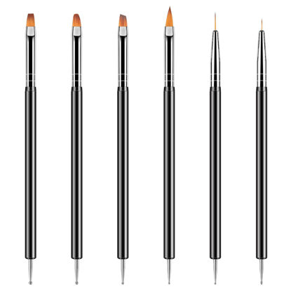 Picture of Artdone Nail Dotting Tools 6PCS Double-ended Nail Art Brushes Kit Nail Art Gel Polish Liner Brushes Design Pen For Nail Drawing And Nail Paint Brushes Small Detail Brushes.
