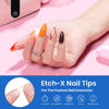 Picture of Beetles 12 Sizes Gel Nail Tips Etch Nail Tips 504Pcs Pre Filed Half Matte Medium Almond Full Cover Nail Tips False Fake Clear Acrylic Press on Nails for DIY Nail Extension and Salon Use