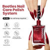 Picture of Beetles Nail Polish Red Glitter 1Pcs 15ml Ruby Radiance Fast Drying & Long Lasting Nail Polish Shimmer Red Color Art Effect for Nail Salon DIY Manicure