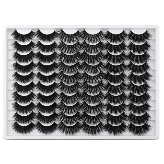 Picture of 5D 20mm Lashes Faux Mink Eyelashes Fluffy Dramatic False Lashes Wholesale Pack