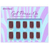 Picture of BTArtbox Press on Nails Short Square - Dark Red Nails with Glossy French Tips in a Matte Finish, Soft Gel Fake Nails Glue On Nails in 16 Sizes for for Valentine's Day Gift, Cozy Cocoa