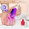Picture of AORAEM UV LED Nail Lamp, 3W Portable Duck Neck UV Nail Lamps Dryer Gel Polish Curing Light with White Gooseneck for Gel Nails Tips USB Plug Play Nails Salon and Home DIY