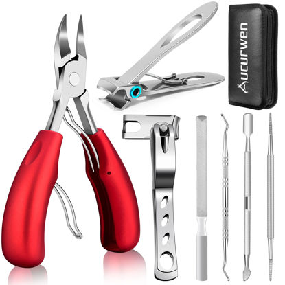 Picture of Podiatrist Toenail Clippers for Seniors Thick Toenails, Professional Pedicure Tools Kit, Toe Nail Clippers Adult Thick Nails Long Handle, Ingrown Toenail Tool Removal Kit for Seniors, Men, Pedicure