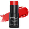 Picture of LOKFAR Red Face Paint Stick, Red Body Paint Halloween Face-Paint Make Up, Red Eye Black Stick for Sports, Full-Coverage Red Face Makeup for Halloween Zombie Clown Vampire Joker Devil Cosplay Makeup