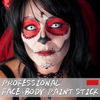 Picture of LOKFAR Red Face Paint Stick, Red Body Paint Halloween Face-Paint Make Up, Red Eye Black Stick for Sports, Full-Coverage Red Face Makeup for Halloween Zombie Clown Vampire Joker Devil Cosplay Makeup