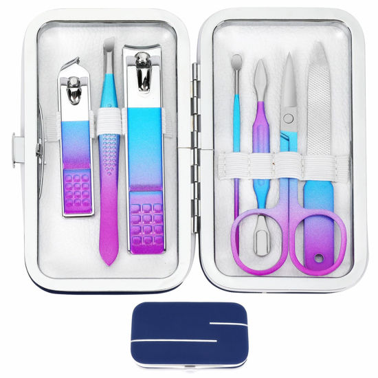 Picture of Manicure Set Nail Clipper Set Women Men Travel Nail Clipper Kit Personal Care Tools with Portable Case Manicure Tools Grooming Kit for Men Women Family Friends