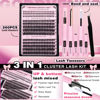 Picture of Goddvenus Lash Extension Kit Wispy Lash Clusters Kit Natural C Curl Fluffy Cluster Eyelash Extensions Individual Lashes Kit with Bottom Lash Clusters Waterproof Bond and Seal Tweezers DIY at Home