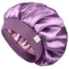 Picture of YANIBEST Bonnet for Men Hair Bonnet for Sleeping Double Layer Satin Bonnets for Black Women Curly Hair Braids,Purple