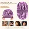 Picture of YANIBEST Bonnet for Men Hair Bonnet for Sleeping Double Layer Satin Bonnets for Black Women Curly Hair Braids,Purple