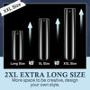 Picture of Luckyfairy Tapered Square Nail Tips, XXL 240Pcs 12 Sizes Full Cover Fake Nails Extra Long Straight Nail Tips No C Curve Gel x Nails Clear Gel Nail Tips Nail Extension for DIY Nail Art