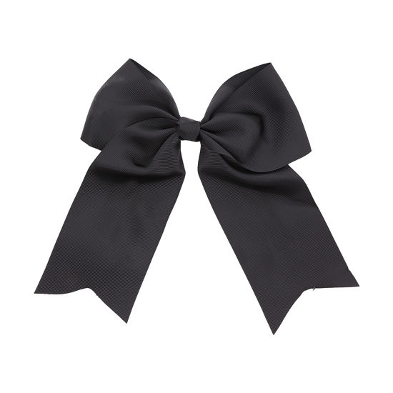 Picture of Jumbo Bow Clip with Tails (Black)
