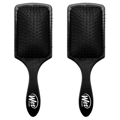 Picture of Wet Brush Paddle Detangler Hair Brush, Black - Ultra-Soft IntelliFlex Detangling Bristles with AquaVent Design - Spread Hair Treatments Evenly - Pain-Free Hair Brush For Women & Men (Pack of 2)