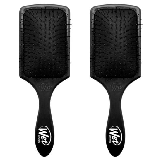 Picture of Wet Brush Paddle Detangler Hair Brush, Black - Ultra-Soft IntelliFlex Detangling Bristles with AquaVent Design - Spread Hair Treatments Evenly - Pain-Free Hair Brush For Women & Men (Pack of 2)