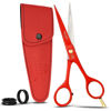 Picture of The Cut Factory- Hair Scissors and Barber Scissors Professional- 6 iches Finest Stainless Steel Hair Cutting Scissors with Smooth Razor Edge Blades -Use for Salon & Personal Use (Red)