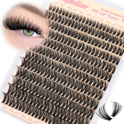 Picture of Calphdiar 40D Individual Lashes Natural Eyelash Clusters Wispy Lash Clusters 9-16mm Cluster Eyelash Extensions D Curl Lashes Clusters 288pcs DIY Lash Extension for Beginners at Home
