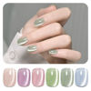 Picture of GAOY Cat Eye Gel Nail Polish Set with Magnet for Green Blue Pink Glitter Holographic Cat Eye, Salon Gel Manicure and Nail Art DIY at Home, Minty Fresh