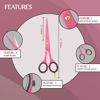 Picture of The Cut Factory- Hair Scissors and Barber Scissors Professional- 6 iches Finest Stainless Steel Hair Cutting Scissors with Smooth Razor Edge Blades -Use for Salon & Personal Use (Pink)