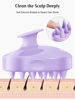 Picture of HEETA Hair Scalp Massager Shampoo Brush 2 Pack, Soft Silicone Bristles to Remove Dandruff, Waterproof Hair Scrubber for Both Wet Dry Hair, Suitable for Men & Women (Light Beige&Purple)