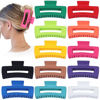 Picture of Sisiaipu 4.1 Inch Jumbo Claw Clips for Thick Hair - 12 Pcs Square Hair Accessories for Women and Girls - Dopamine