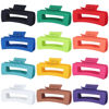 Picture of Sisiaipu 4.1 Inch Jumbo Claw Clips for Thick Hair - 12 Pcs Square Hair Accessories for Women and Girls - Dopamine