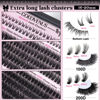Picture of Goddvenus Fluffy Eyelash Clusters Kit Waterproof DIY Lashes Extension Kit Wispy Volume D Curl Cluster Eyelash Extensions Kit Mink Individual Lashes Kits with Bottom Eyelashes (Volume 240pcs D Curl)