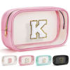 Picture of YOOLIFE Travel Makeup Bag Toiletry Bag for Women, Clear Make up Bag PVC Cosmetic Bag Pink Preppy Stuff Travel Accessories Makeup Pouch Brithday Gifts for Women Teacher Mother Wife Girlfriend Gifts K