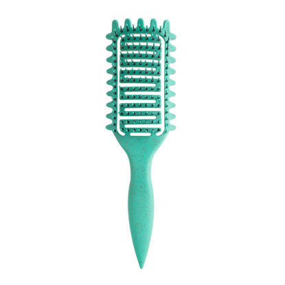 Picture of Curl Defining Brush,2024 Curly Hair Brush,Vented Hair Brush for Detangling, Shaping and Defining Curls For Women and Men Less Pulling (Green)