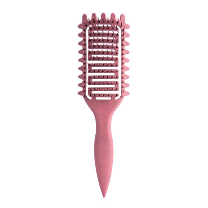 Picture of Curl Defining Brush,2024 Curly Hair Brush,Vented Hair Brush for Detangling, Shaping and Defining Curls For Women and Men Less Pulling (Pink)