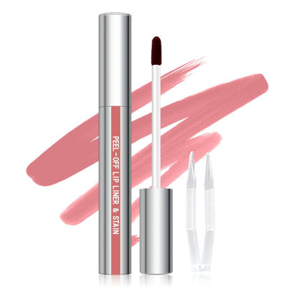 Picture of Cilrofelr Peel Off Lip Liner Stain, Long Wear Tattoo Lip Liner with Tweezer, Peel Off Lip Stain with Matte Finish, Long Lasting, Waterproof, Transfer-proof, Highly Pigmented Color (N-Nude Pink)