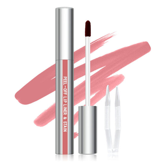 Picture of Cilrofelr Peel Off Lip Liner Stain, Long Wear Tattoo Lip Liner with Tweezer, Peel Off Lip Stain with Matte Finish, Long Lasting, Waterproof, Transfer-proof, Highly Pigmented Color (N-Nude Pink)