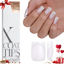 Picture of BTArtboxnails XCOATTIPS French Tip Nails - White Press On Nails Short, 160 Pcs Milky White Square Soft Gel Nail Tips, Soak Off False Nail Extensions