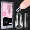 Picture of Beetles Gel Nail Tips Medium Coffin 576PCS Etch X Nail Tips, 12 Sizes Pre Shaped Half Matte Press On Nails Full Cover False Nails for Valentine Nails Acrylic Glue on Nails Nail Extensions Set