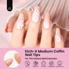 Picture of Beetles Gel Nail Tips Medium Coffin 576PCS Etch X Nail Tips, 12 Sizes Pre Shaped Half Matte Press On Nails Full Cover False Nails for Valentine Nails Acrylic Glue on Nails Nail Extensions Set