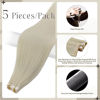 Picture of Full Shine Injection Tape in Human Hair Extensions Virgin Tape in Hair Extensions Human Hair Color 1000 Blonde Tape in Extensions 14Inch Machine Remy Seamless Tape Extensions 10G 5Pcs for Wedding
