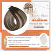 Picture of Full Shine Remy Tape in Hair Extensions Real Human Hair Color 2/60/2 Brown Ombre Blonde Highlight Brown Human Hair Extensions Tape in 20Inch Long Straight Hair Extensions 50G 20Pcs