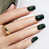 Picture of Modelones Green Press on Nails, Short Square Fake Nails, Reusable Nail Kit with Nail Glue Adhesive Tabs Mini Nail File, Nails Press Ons 32Pcs16 Sizes