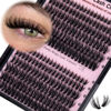 Picture of Goddvenus Lash Clusters Wispy Eyelash Clusters Fluffy Lashes Clusters Cute D Curl Cluster Eyelash Extensions with Soft Cotton Band Cluster Lashes 10-18mm Eyelashes Clusters for DIY Lash Extension