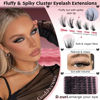 Picture of Goddvenus Lash Clusters Wispy Eyelash Clusters Fluffy Lashes Clusters Cute D Curl Cluster Eyelash Extensions with Soft Cotton Band Cluster Lashes 10-18mm Eyelashes Clusters for DIY Lash Extension