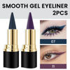 Picture of Kaely 2Pcs Dark Blue Purple Gel Eyeliner Pencils Set,Waterproof Color Colored Eye Liner Crayon,Cat Eye Stencil Gothic Halloween Makeup,Face Paint Eye Black Stick,delineadores de colores para ojos