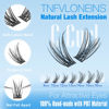 Picture of Wispy Lash Clusters Kit Natural Eyelash Extension Kit C Curl Lash Extension Kit Waterproof Individual Lashes Clusters DIY Cluster Eyelash Extensions Soft Eyelash Clusters Kit,Bond and Seal TNFVLONEINS