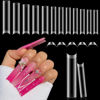 Picture of Luckyfairy 2XL Straight Square Nail Tips, No C Curve Gel Nail Tips Half Cover 240Pcs Extra Long Gel Tips Acrylic False Nail Tips Tapered Square Press On Nails For Nail Salons Home DIY 12 Sizes