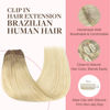 Picture of GOO GOO Clip in Hair Extensions Real Human Hair, Remy Human Hair Extensions Clip ins for Women, Natural Human Hair, 22inch 120g 7Pcs, #R7/60F