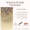 Picture of GOO GOO Clip in Hair Extensions Real Human Hair, Remy Human Hair Extensions Clip ins for Women, Natural Human Hair, 20inch 120g 7Pcs, #O7/60F