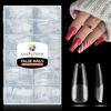 Picture of Long Coffin Gel x Nails Tips Full Cover Coffin Acrylic Nail Tips Pre-buff 240pcs Clear Coffin Fake Press On Nails No C Curve Easily DIY Art Gel x Nail Extensions Long-lasting, 12 Sizes Luckyfairy