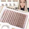 Picture of Brown Lash Clusters Kit Natural Lash Extension Kit Wispy Eyelash Clusters C Curl Cluster Eyelash Extensions 10-16mm Eyelash Extension Kit Brown Individual Lashes DIY at Home by Lanflower
